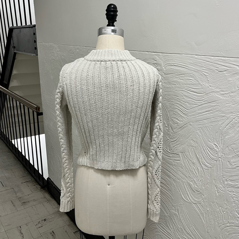 Cropped chunky knit sweater by Rachel Roy, flattering style with high waisted - Picture 3 of 7